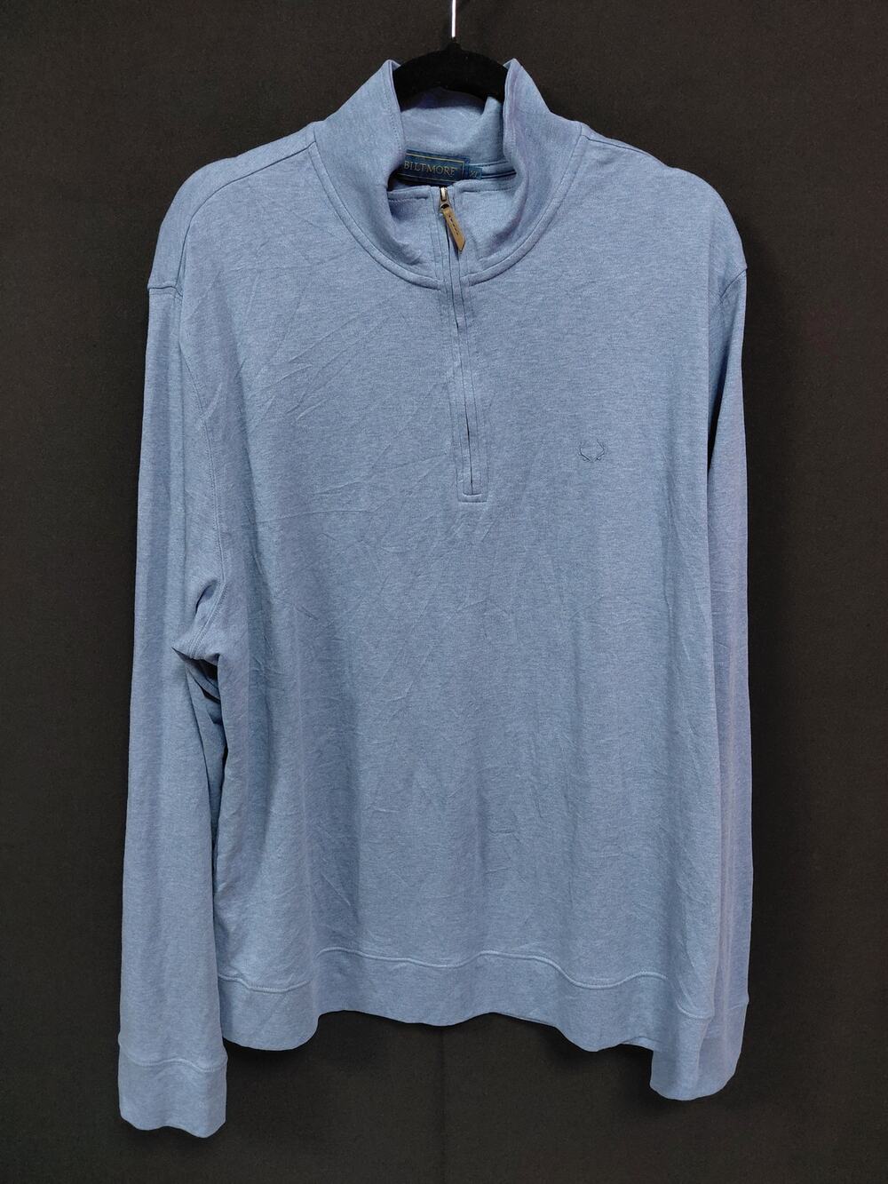 BILTMORE Cotton Pullover Sweater Blue Solid Knit Men Size XL